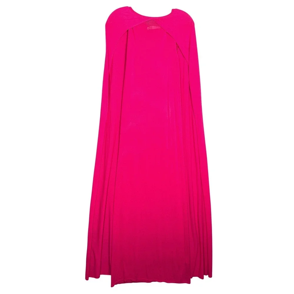 Zara Cape Maxi Dress Womens Small Pink Limited Edition Knit Column Gown NWT - Picture 2 of 14